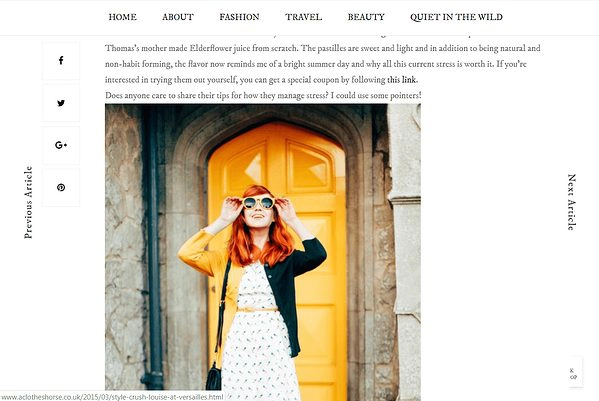 Screenshot of A Clothes Horse blog