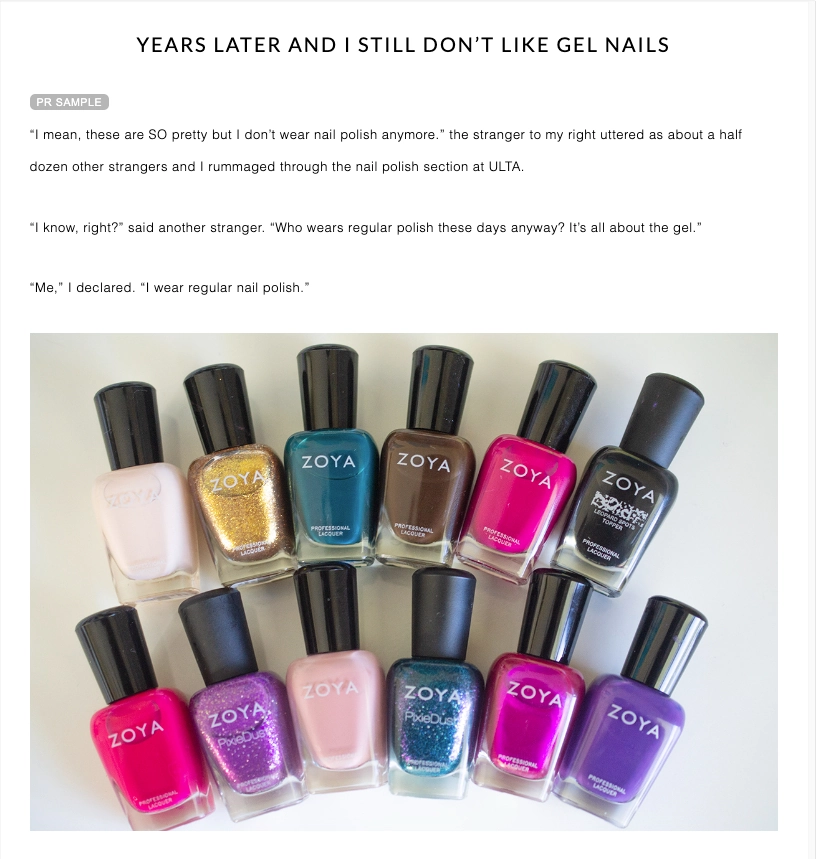 Screenshot of Clumps of Mascara blog post