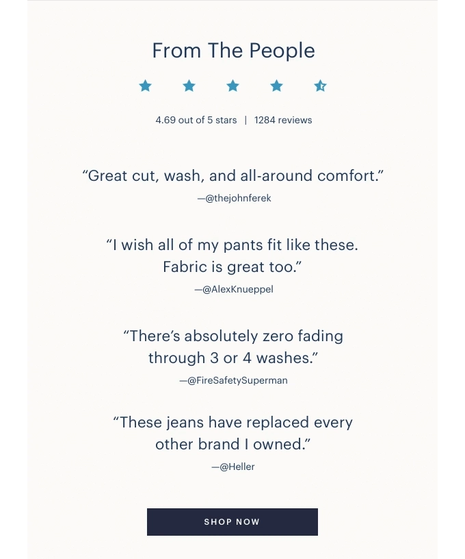 Everlane customer testimonial example