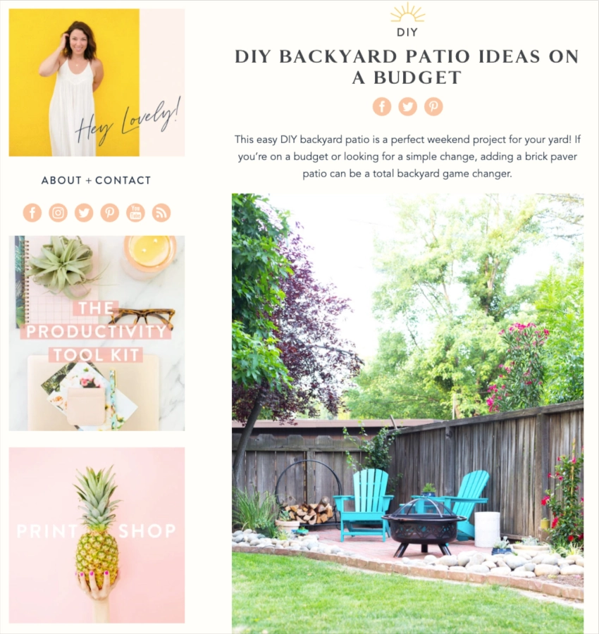Lovely Indeed blog screenshot